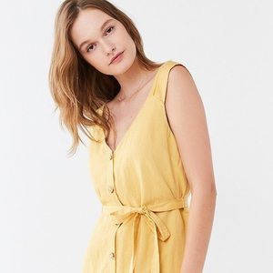 Urban Outfitters Button-Front Linen Mini Dress